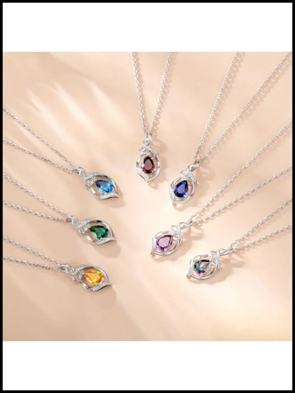 925 Sterling Silver Ribbon Pendant Necklace with Ruby Birthstone, Adjustable